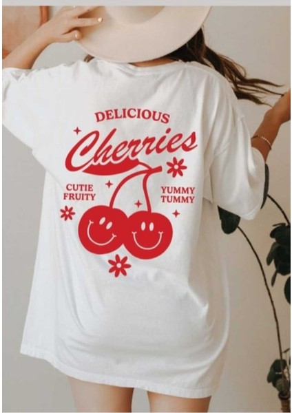 Red Cherry Bomb Oversize Tshirt