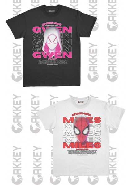Spiderman&gwen Baskılı Oversize Sevgili Couple T-Shirt Modelleri