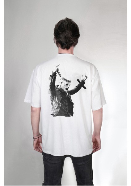 Corey Taylor Slipknot Özel Tasarım Ön-Arka Taraf Baskılı Over-Size () T-Shirt