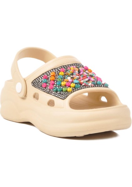 E-800 Z Siyah Kadın Taşlı Siyah Terlik