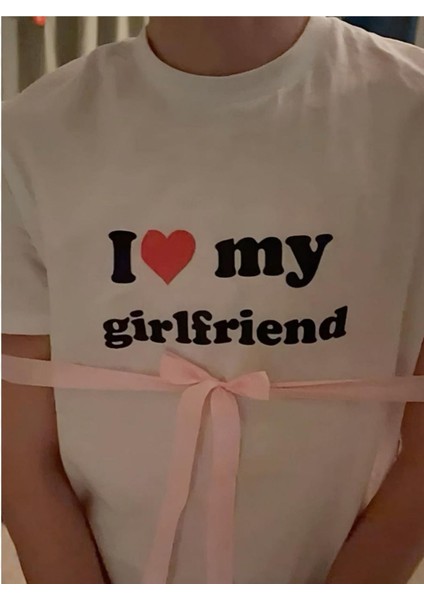 Trend I Love My Girlfriend Baskılı Sevgililer Günü Couple Çift T-Shirt