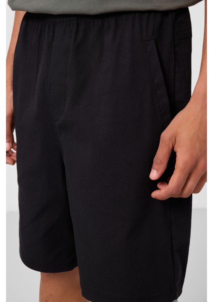 Siyah Standart Fit Dokuma Hafif Esnek Chino Erkek Şort - 81292 fırsatları