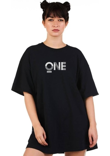 Oversıze One Baskılı Tişört
