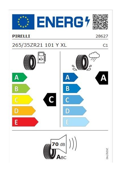 265/35 ZR21 101Y Xl P-Zero Pz4 (Nf0) Elt Oto Yaz Lastiği (ÜRETIM:2025)