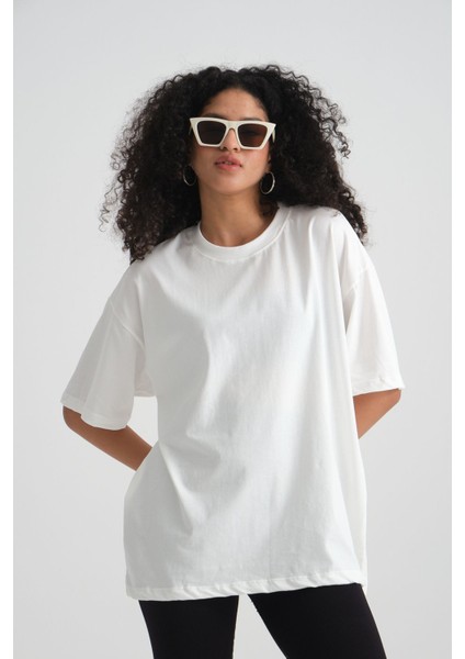 Oversize Basic Tişört Beyaz