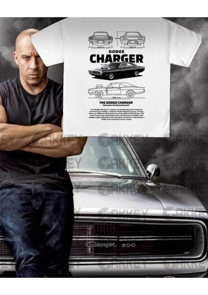 Hızlı ve Öfkeli Dodge Charger Baskılı Oversize T-Shirt