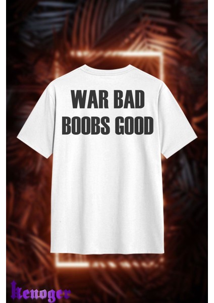War Bad Baskılı Bisiklet Yaka T-Shirt