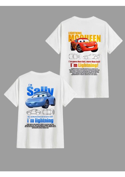 Arabalar Mcquenn & Sally Baskılı T-Shirt