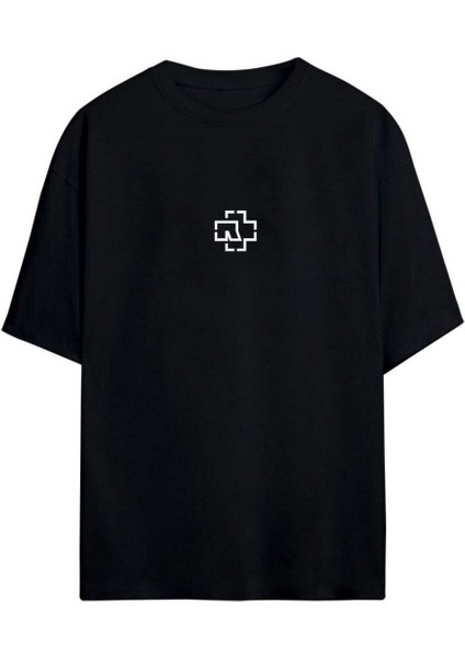 Rammstein I Sırt ve Ön Baskılı %100 Pamuk Oversize Siyah T-Shirt fiyatları
