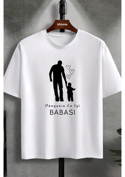Tasarım Dünyanın En Iyi Babası Baskılı %100 Pamuk T-Shirt