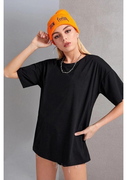 Siyah Oversize Basic T-Shirt