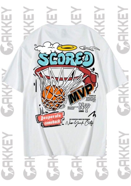 Basketbol Baskılı Oversize T-Shirt