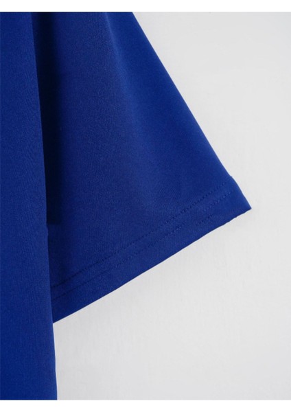 Kadın Deadlift Baskılı Mavi Crop Tişört modelleri