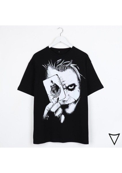 Joker Tişört Sırt Baskılı Siyah Oversize Tshirt