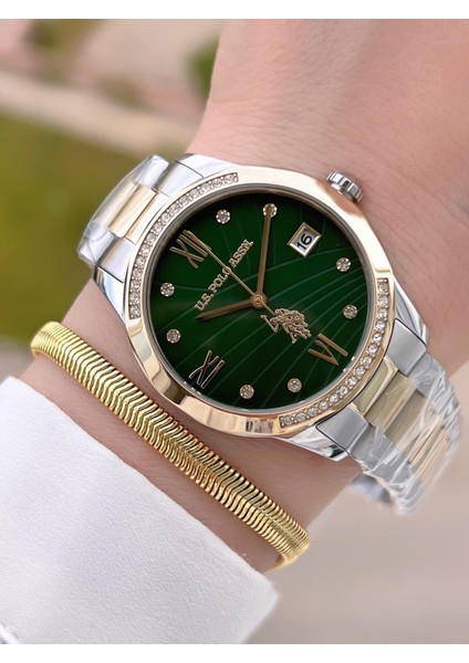 U.s.polo Assn Çelik Kordon 5 Atm Suya Dayanıklı Kadın Kol Saati+Bileklik Hediyeli USPA.2059.B08