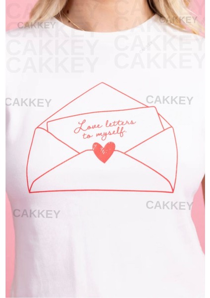 Love Letter To Myself Yazılı Baskılı Crop T-Shirt fiyatları