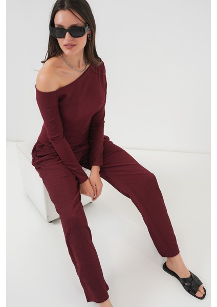 6708 Düşük Omuz Alt Üst Takım - Bordo fiyatları