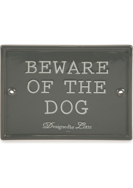 Beeztees Dbl Dikkat Köpek Var Uyarı Tabelası, Seramik, Gri, 20X16CM