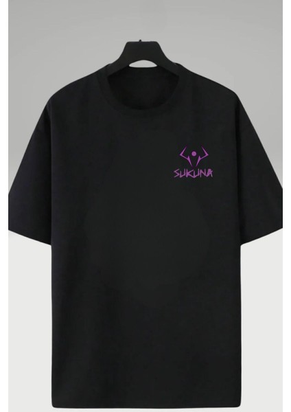 Tasarım Jujutsu Kaisen Yuji Itadori Sukuna Anime Baskılı Oversize %100 Pamuk T-Shirt modelleri