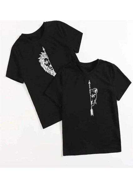 Aslan Baskılı Oversize Sevgili Çift Kombini T-Shirt ( Istenilen Bedeni Soru Cevaptan Belirtiniz)