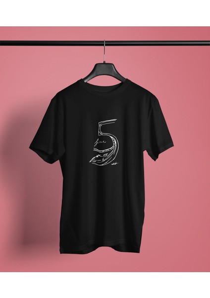 Sebastian Vettel 5 Drawing Baskılı T-Shirt