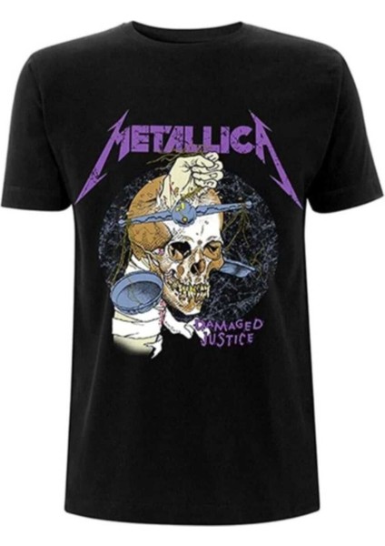 Metallıca Baskılı Oversize Rahat Kalıp Tshirt