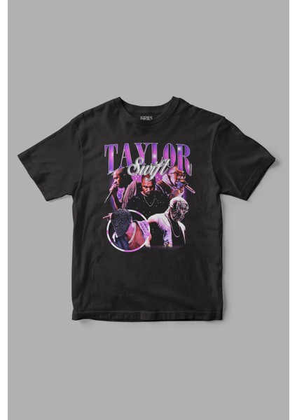 "taylor Swift Kanye West" Retro Baskılı Tişört
