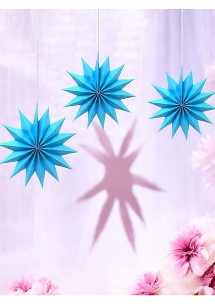 Kutup Yıldızı Tavan Sarkıt Süsü 3 Boyutlu Dekoratif Parti Süsü Mavi 6'lı