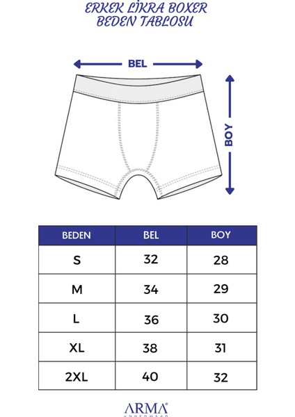 Erkek Füme Likralı 3'lü Boxer