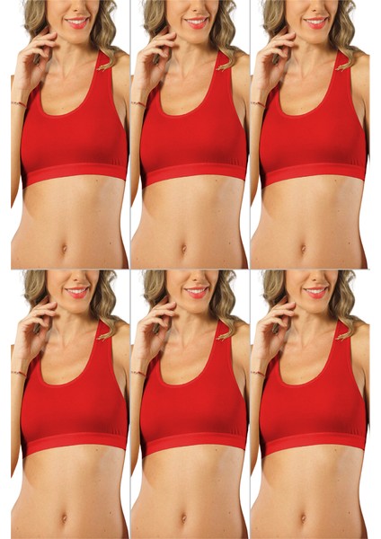 Genç Kız Pamuklu Likralı Yarım Atlet Sporcu Sütyeni 6'lı Paket fiyatları