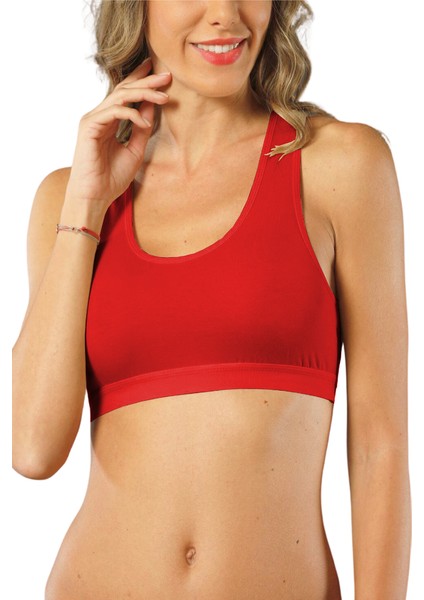 Genç Kız Pamuklu Likralı Yarım Atlet Sporcu Sütyeni 6'lı Paket modelleri