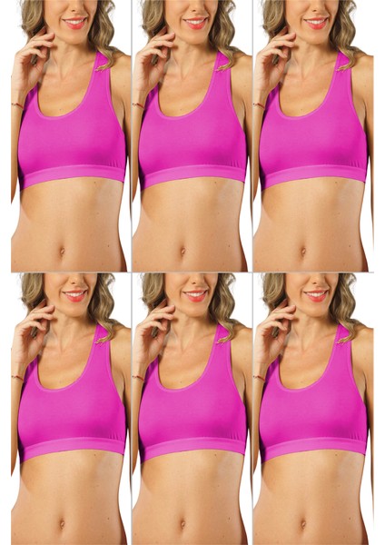 Genç Kız Pamuklu Likralı Yarım Atlet Sporcu Sütyeni 6'lı Paket fiyatları