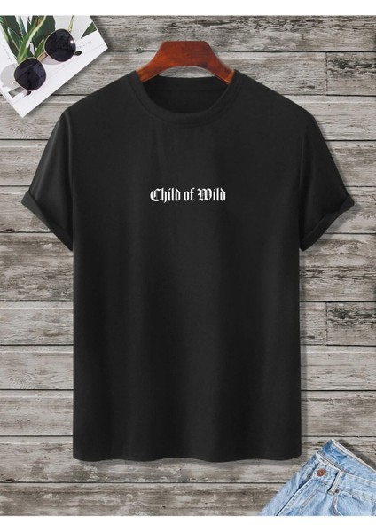 Child Of Wild Siyah Oversize Baskılı T-Shirt