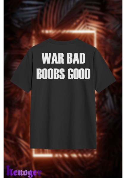 War Bad Baskılı Bisiklet Yaka T-Shirt