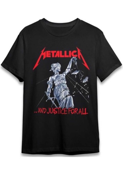 Metallıca Baskılı Oversize Rahat Kalıp Tshirt