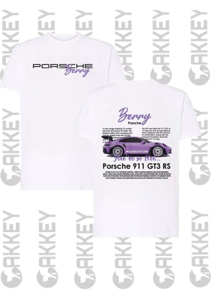 Unisex Porsche Berry Baskılı Oversize T-Shirt fiyatları