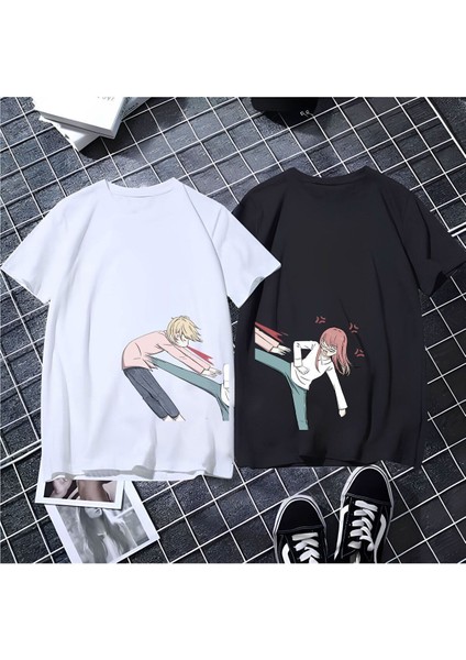 2 Li Unisex Oversize Çift Arkadaş Sevgili Kardeş Sevgililer Günü Anime Doğum Günü T-Shirt Tişört