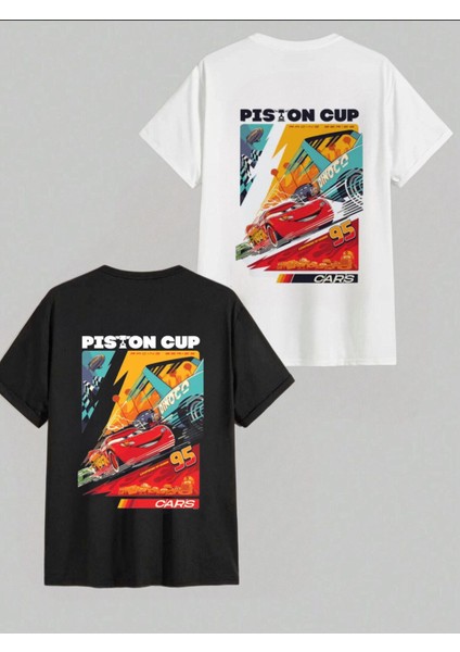 Arabalar Piston Cup Baskılı Çift T-Shirtü