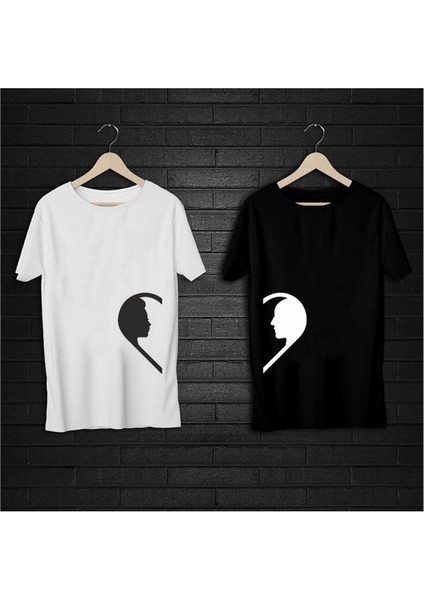 Sevgili T-Shirt Kombini Siyah ve Beyaz Oversize