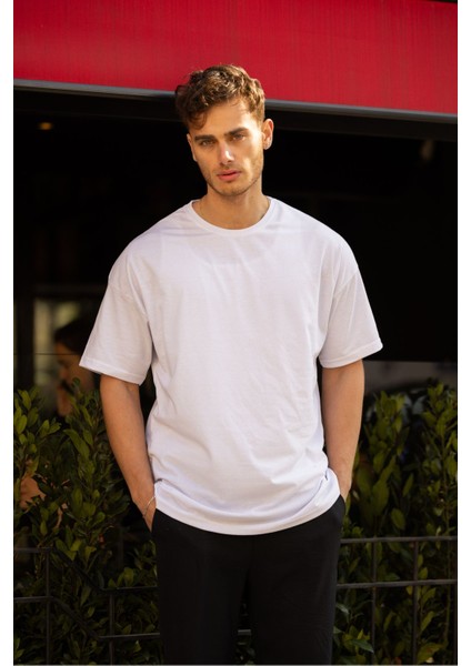 Basic Oversize T-Shirt Beyaz 30160013