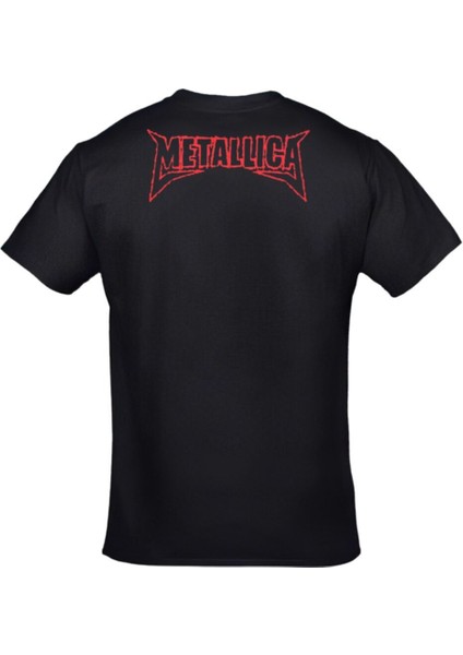 Siyah Metallica - Kulaklıklı Kurukafa Baskılı Tshirt fiyatları