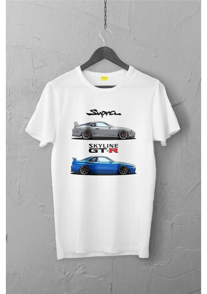 Supra - R34 Gtr Design Tshirt, Premium, Çatlama Solma Yapmaz / Otomobil