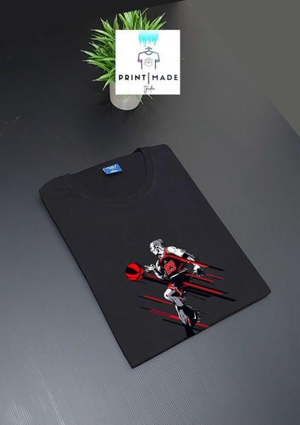 M.jordan Bisiklet Yaka Yüksek Kalite Baskılı T-Shirt indirimleri
