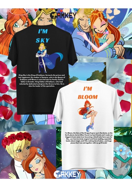 Winx Bloom&sky-Stella&brandon-Flora&helia-Musa&riven Baskılı Couple Çift Sevgili Oversize T-Shirt