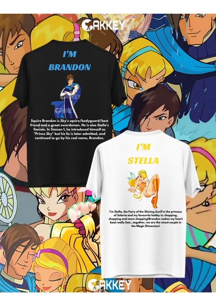 Winx Bloom&sky-Stella&brandon-Flora&helia-Musa&riven Baskılı Couple Çift Sevgili Oversize T-Shirt