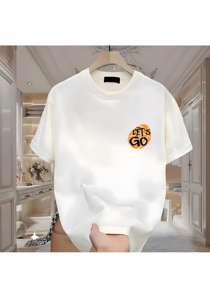 Let'go Baskılı Beyaz Tshirt