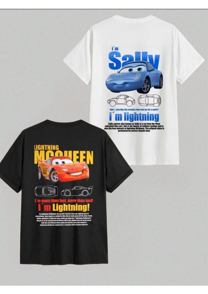 Arabalar Baskılı Çift T-Shirtleri fiyatları