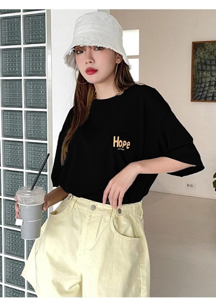 Why Not Siyah Oversize Bisiklet Yaka Baskılı T-Shirt fiyatları