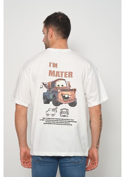 I'm Mater Mcqueen Cars Arabalar Ön Arka Baskı Detaylı Oversize Tişört T-Shirt
