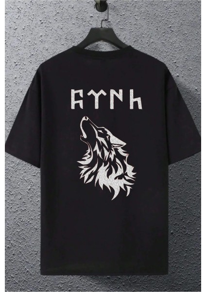 Tasarım Ulu Kurt Türk Baskılı Oversize Kısa Kol %100 Pamuk T-Shirt fiyatları